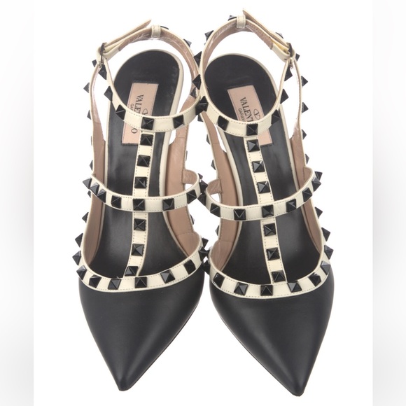 Valentino Garavani Rockstud Heels in Black and White - Picture 3 of 5
